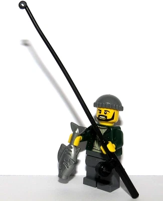 Lego Fisherman Minifigure Sea Fishing Rod Fish Dad Father Fathers Day Gift - Image 1 of 3
