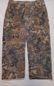 Vintage Wrangler Pants Mens 40x32 Camo Double Knee Mossy Oak Outdoor Hunting - Picture 1 of 7