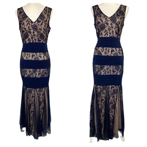 Candalite Blue Mermaid Lace Bodycon Floral Maxi Gown/Dress Size Medium - Bild 1 von 13