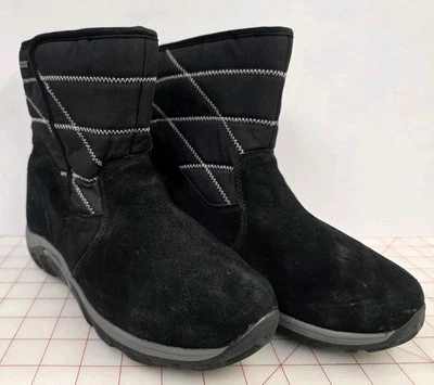 Botas Merrell Jungle Moc Quilt pretas impermeáveis isoladas infantis tamanho 6 - Imagem 1 de 4