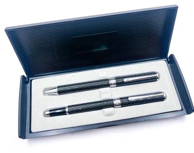 Rotring Raro Fibra de Carbono Bolígrafo Rollerball Set Con Caja Alemania Foto 1 de 4