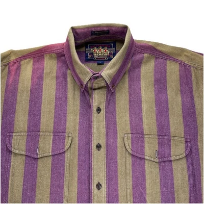 Vintage 90s Large Ralph Lauren Boy Scouts Label Chaps Brown Purple Stripe - Image 1 of 4