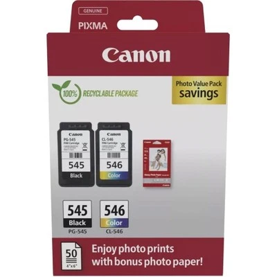 CARTUCCIA ORIGINALE CANON PG-545 546 TS205 TS305 TS3150 IP2800 TR4550 CARTA FOTO - Immagine 1 di 2