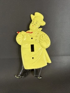 Vintage Large Plastic Light Switch Plate Cover Chef Cook ENGEL Baltimore MD - Imagen 1 de 6