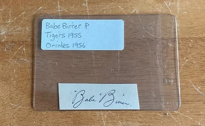 Babe Birrer Detroit Tigers Baltimore Orioles Signed Autograph Album Page Cut Sig - Image 1 of 2