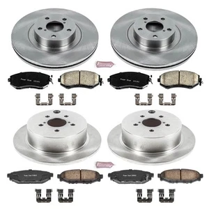 PowerStop KOE6762 Front Rear Disc Brake Kit Rotors Pads Set for 2014-18 Forester - Foto 1 di 1