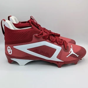 Jordan Alpha Menace 4 Elite OU Sooners PE Football Cleats HF5607-600 Mens 12 - Picture 1 of 7