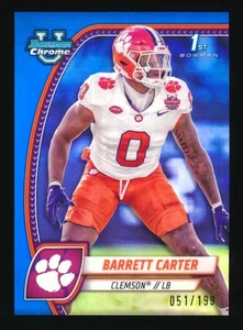 2024 Bowman U Chrome Barrett Carter /199 Blue Refractor #19 Clemson Tigers - Bild 1 von 3
