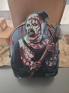 Loungefly Terrifier Art the Clown Blood Splatter Mini Backpack Exclusive In Hand - Picture 1 of 4