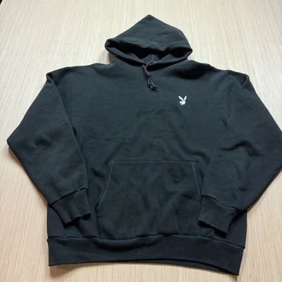 Vintage Playboy Bunny Hoodie Sweatshirt Black True Vintage 1970s 1980s Small - Image 1 of 4