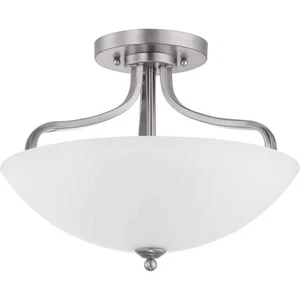 Laird Collection 3-Light Brushed Nickel Semi- Flush Mount - Picture 1 of 11