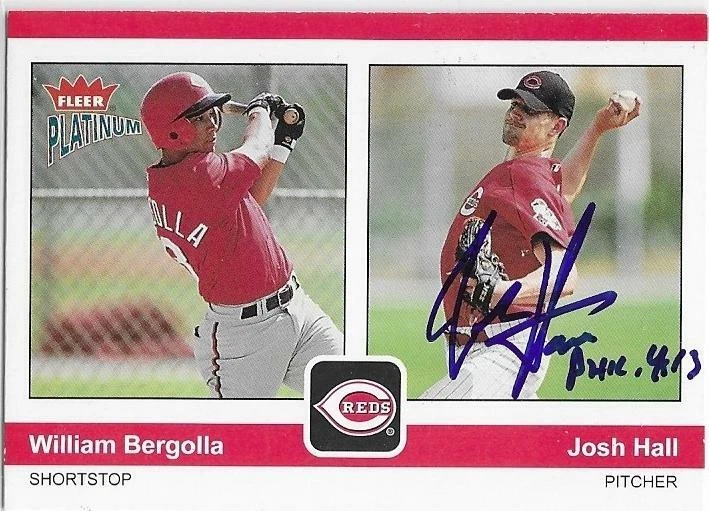 JOSH HALL Autographed Signed 2004 Fleer Baseball card #187 Cincinnati Reds COA - Image 1 of 1