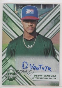 2018 Panini Elite Extra Edition Auto Emerald /25 Dervy Ventura #196 Auto
