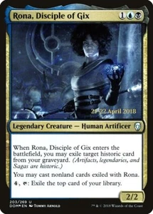 MTG Rona, Disciple of Gix Dominaria 203/269 Foil Prerelease - Picture 1 of 3