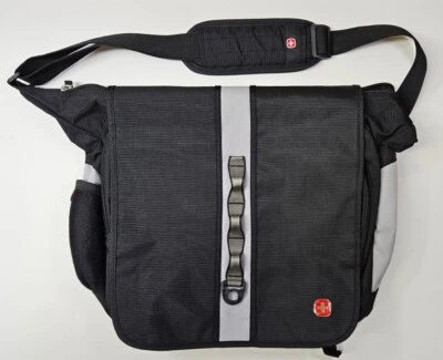 Swiss Gear by Wenger Maletín Negro para Laptop Bolso Mensajero Estuche 15" - Excelente Estado Foto 1 de 4