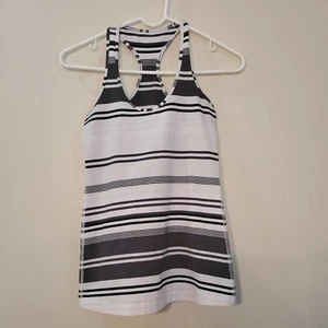 Cooles Racerback-Tanktop in Lululemon Größe gestreift Yoga Activewear Stretch Laufen Gr. 4 - Bild 1 von 6