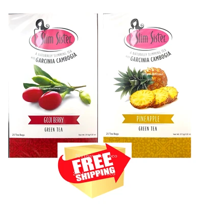 25 bolsas de té verde delgado con Garcinia Camboya/granada de mango/baya de Goji Foto 1 de 2
