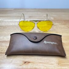 Vintage Remington Aviator Yellow Lens Shooting Safety Glasses w/ Snap Case