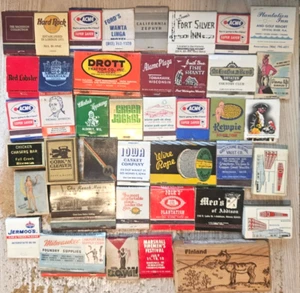 Lot of 41 Vintage Matchbooks Matches Peas Girdles Gas Station Restaurant rare - Imagen 1 de 9