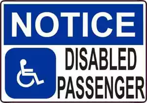 5x3.5 Disabled Passenger Sticker Vinyl Door Stickers Sign Handicap Notice Signs - Picture 1 of 1
