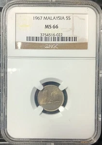 MALAYSIA 1967 5CENTS NGC MS66. - Picture 1 of 4