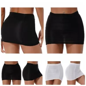 Mujeres Semi Transparente Faldas Bodycon Falda Cintura Media Sexy Club Mini Faldas - Imagen 1 de 24