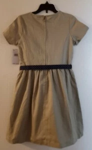 french toast girls uniform dresss beige whit polka dot bow belt,new condition - Picture 1 of 6