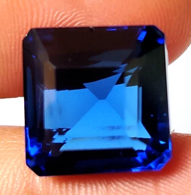 20.00 Ct. Flawless Deep Blue Topaz Square Cut Loose Gemstone for Ring & Pendant - Image 1 of 4