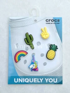 Crocs Shoe Sandal Clog Food Jibbitz Charms Unicorn Rainbow Cactus Fruit - 5 Pack - Picture 1 of 2