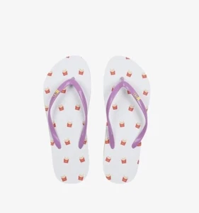 NWT Women's BTS x McDonald's Logo Flip Flops -Size Medium 7/8 - Picture 1 of 9