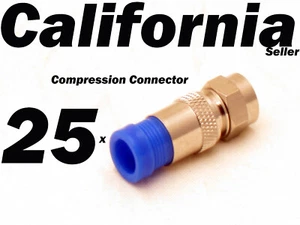 25 unidades conectores RG6 F cable coaxial montaje de compresión coaxial azul - Imagen 1 de 7