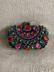 Aldo Enroelid Multicolour Gem Box Clutch Bag - Picture 1 of 7