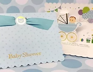 Baby Shower Azul Invitaciones Españolas Invitaciones con Sobres 10 Cuentas - Imagen 1 de 2