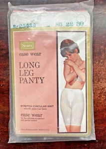 VTG Sears Ease Wear Long Leg Panty GIRDLE Rubber Garters 22-30" Waist NOS Small - Picture 1 of 9