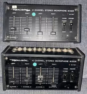 Vintage Realistic Radio Shack 4 channel Stereo Microphone Mixer 32-1105 - Picture 1 of 5