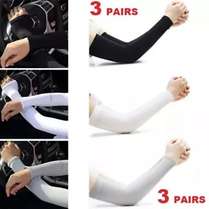 Outdoor Sports Cooling Arm Sleeves Set of 3 Pairs Men Women UV Sun Protection - Picture 1 of 15