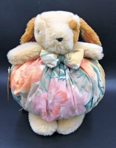 Vintage M&S Bouffant Dog With Floral Cloth Body 9” Plush Soft Toy 1992 With Tag - Picture 1 of 5