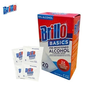 Brillo Basics Pre-Moistened 75% Alcohol Wipes, 24 (20ct Boxes) Per Case - Picture 1 of 4
