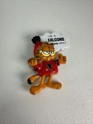 RARE Vintage 1981 Falcons Garfield Pin “I’m An Falcons Fan-Atic!” - Image 1 of 4