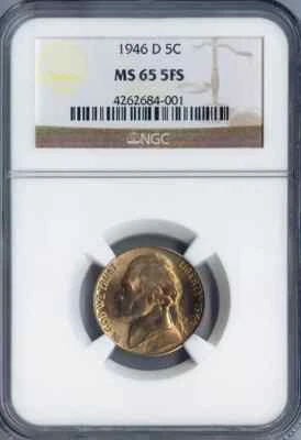 1946-D Jefferson Nickel NGC MS65 Full Steps - Image 1 of 2