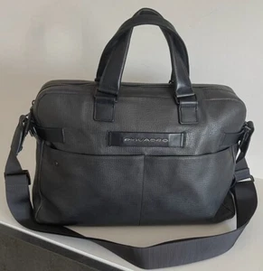 Stupenda Professionale borsa unisex pelle grigia Piquadro con tracolla - Foto 1 di 24