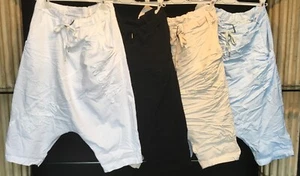 Damen Baggy Haremshose tiefer Schritt kurz bis übers Knie weiß Gr. 38 40 42 44 - Bild 1 von 4