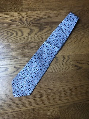 Pierre Cardin Mens Silver Black Geometric Neck Tie Silk 4’ Wide - Image 1 of 4