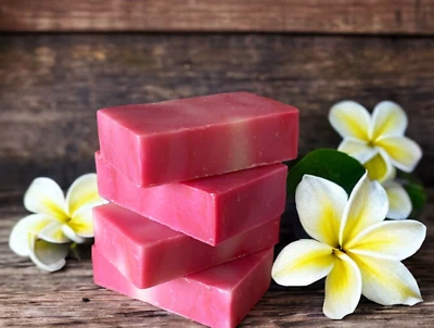 Jabón floral hecho a mano, barra de jabón orgánico Plumeria, tamaño completo 4 oz - 5 oz Foto 1 de 4
