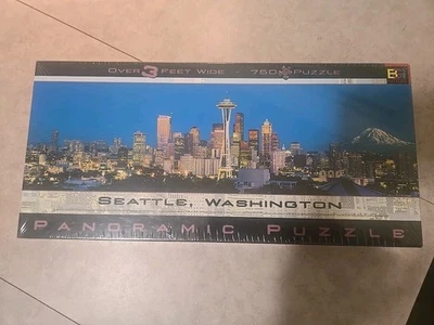 Buffalo Games SEATTLE,WASHINGTO 2000 Panoramic Puzzle 3 Feet Wide 750 Pieces New - Image 1 of 3
