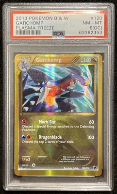 PSA 8(OC) 2013 Pokémon B & W Garchomp Plasma Freeze #120 NM-MT POP 1 Secret Rare - Image 1 of 2