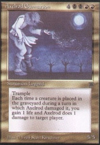 Moderate Play, English MTG Regular Axelrod Gunnarson Legends Magic the Gathering - Image 1 of 1