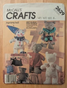McCall's Crafts 2629 Vintage McBear Package and Clothes Pattern One Size Uncut - Picture 1 of 2