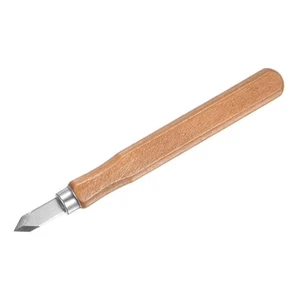 7.8mm High Speed Steel Big Pointed Blade Red Wood Handle Carving Knife - Picture 1 of 7