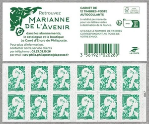 Carnet de 12 timbres Marianne de l’Avenir — Lettre Verte 20g - Photo 1/2